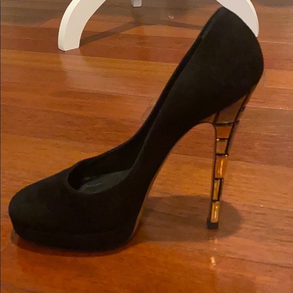 ❌SOLD❌ CASADEI SUEDE EMBELLISHED HEEL PUMPS - EUC! - Picture 4 of 7